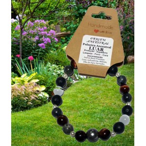 PULSEIRA ANCESTRAL - LUAR (C/ PEDRAS SEMI-PRECIOSAS)